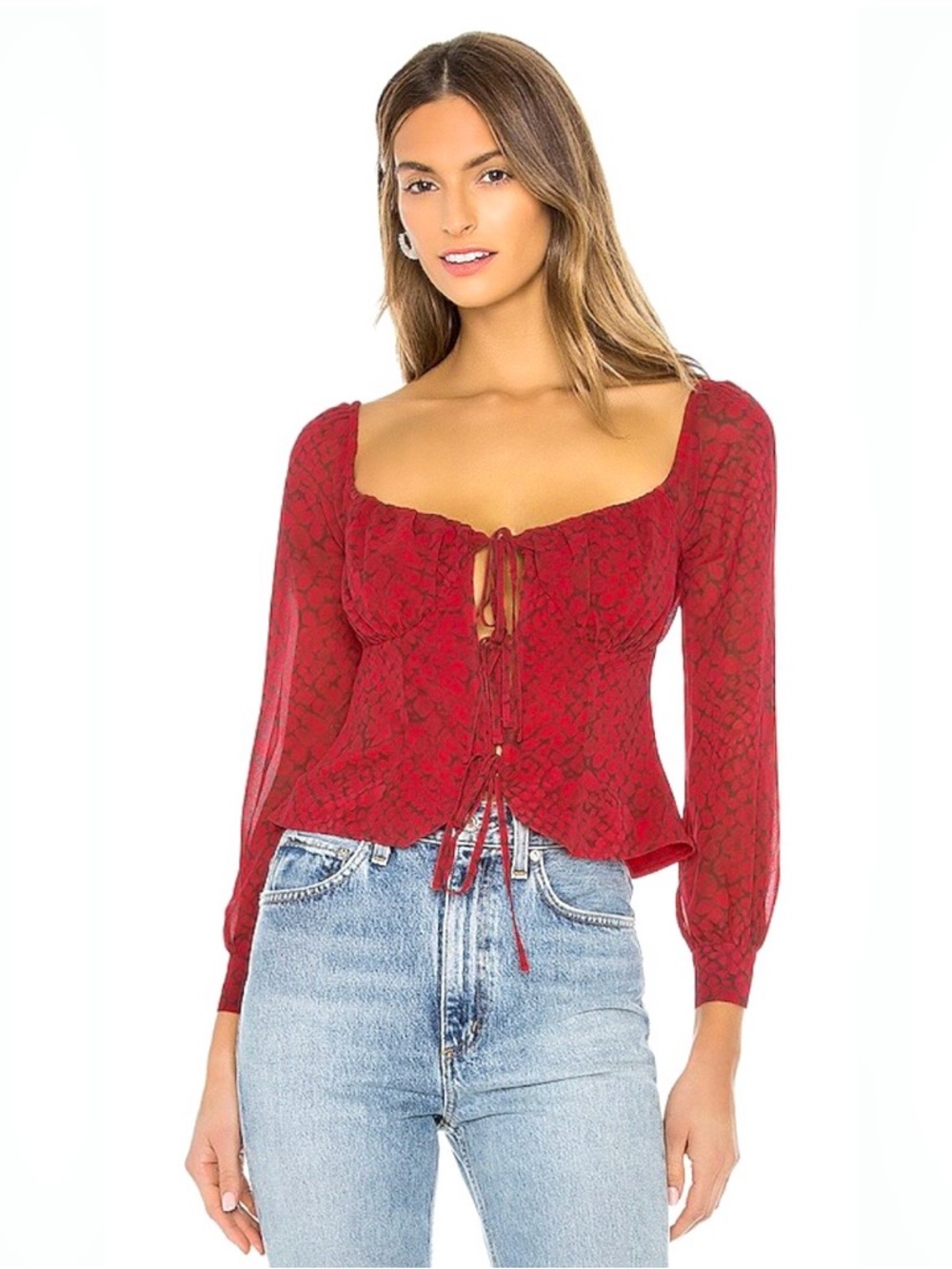 Majorelle red Waldorf blouse